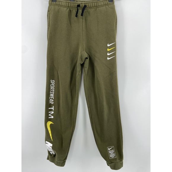 Nike Pants Boys XL Green Sweat Fleece Joggers Gym Run - Picture 1 of 14